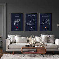 21X30 F1 Internationa Track Circuit Canvas Painting with Wood Frame F1 Wall Art Nordic Poster Aesthetic Motorsport Race Poster